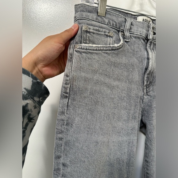 AGOLDE Toni Mid Rise Straight Leg Ankle Gray Denim Jeans EUC - Picture 10 of 10